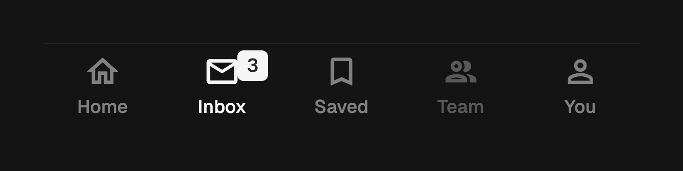 Bottom nav bar with a badge and a disabled destination