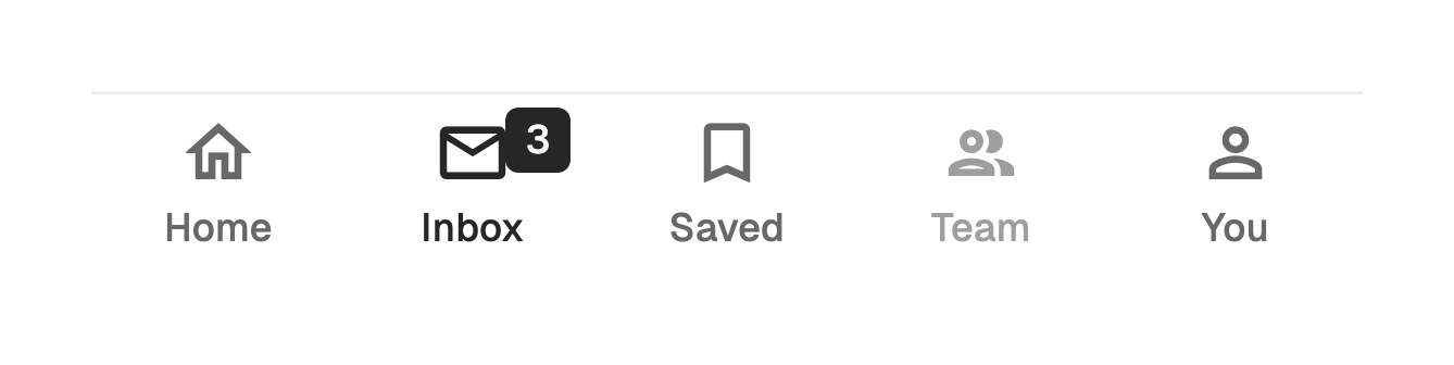 Bottom nav bar with a badge and a disabled destination