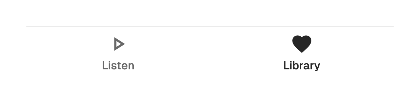 Bottom nav bar with a filled glyph on the current destination