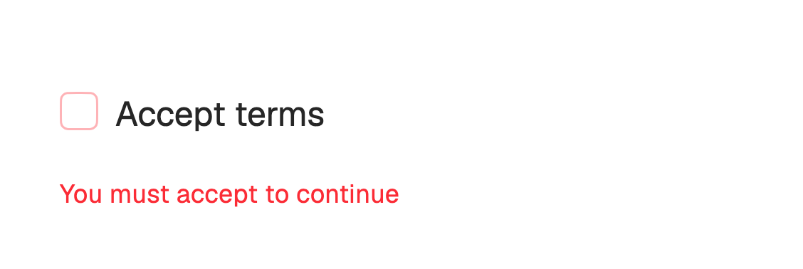 Checkbox error